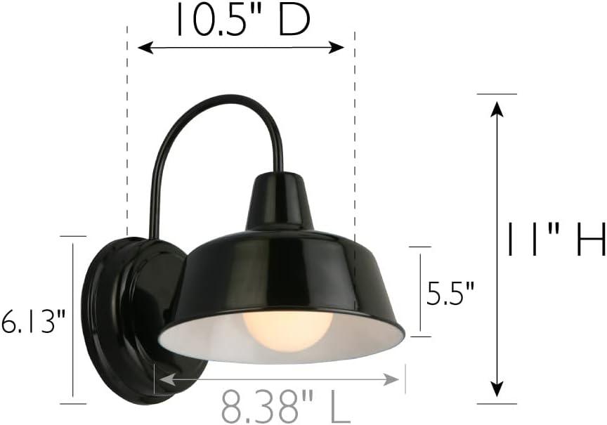 Mason 11" Satin Black Industrial Farmhouse Outdoor Sconce