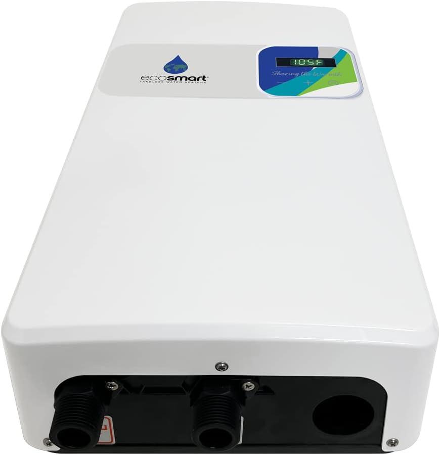 EcoSmart ECOS 18 Tankless Electric Water Heater, 18 Kw at 240 Volts, 75 Amps with Patented Self Modulating Technology
