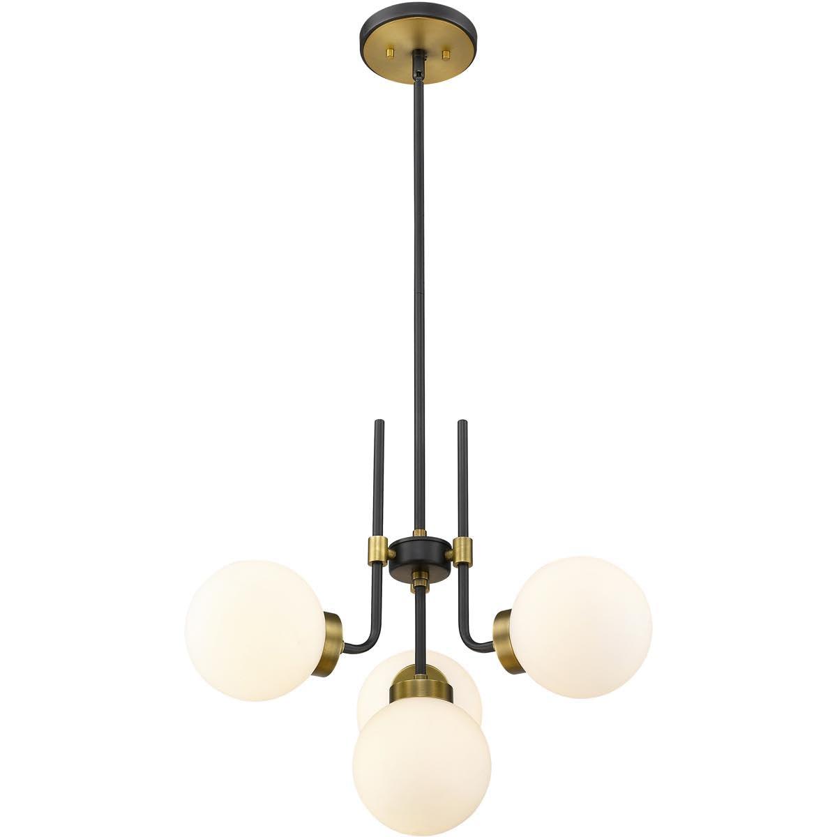 Z-Lite Parsons 4 - Light Chandelier in  Matte Black/Olde Brass