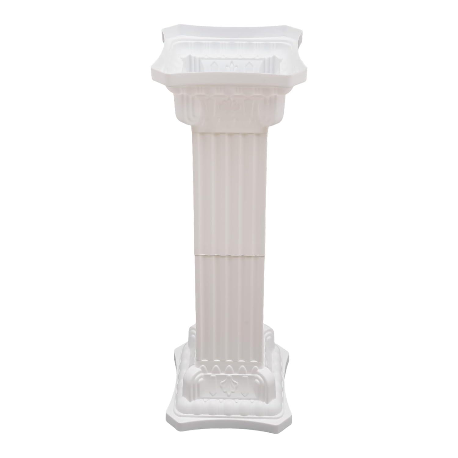 Roman Columns Plastic Wedding Stand Pillar Greek Statue Plant Stand Elegant Event Party Decorative Pedestal Flower Pot Holder Decor (4Pcs, 11.81x35.43 Inch)