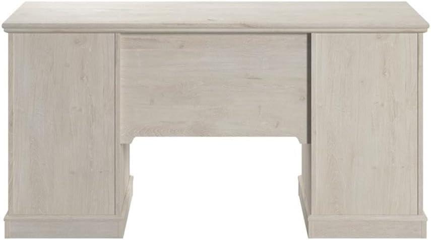 Bush Lennox Engineered Wood Desk with Keyboard Tray in Linen White Oak