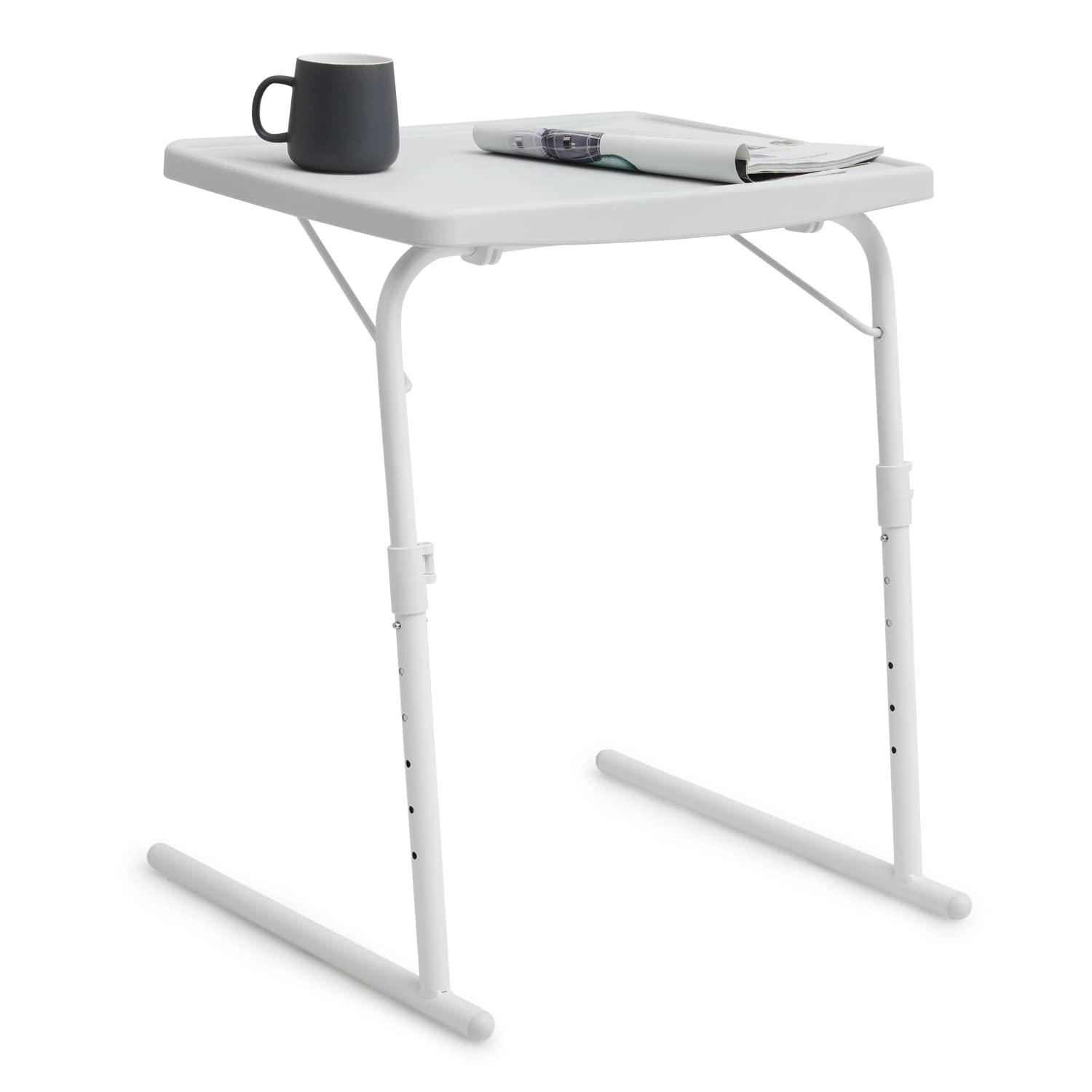 MoNiBloom 22" Tilting TV Tray Folding Table, Adjustable Height Foldable Laptop Desk for Bedside Sofa Working