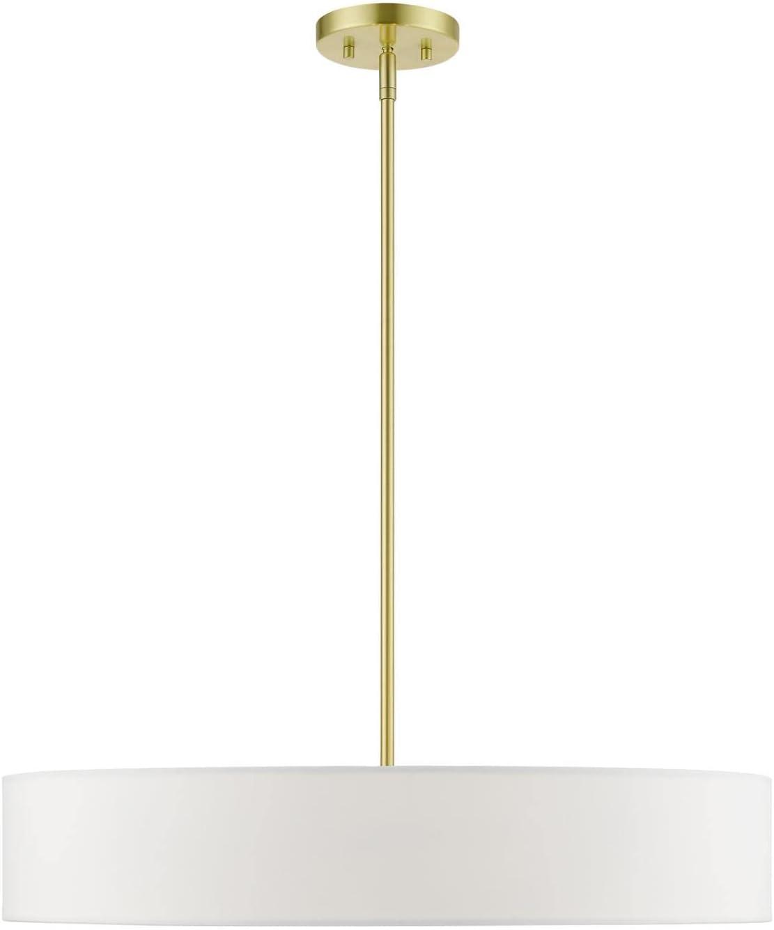 Livex Lighting Venlo 5 - Light Pendant in  Satin Brass/Shiny White