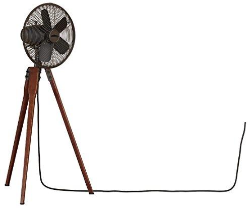 Arden Oscillating Floor Fan in Oiled Bronze with Walnut Wood