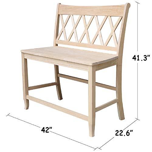24" Double X Back Bench Seat Height Unfinished - International Concepts