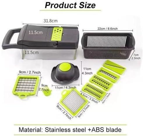 Vegetable Chopper,Pro Onion Chopper,14 in1 Multifunctional Food Chopper,Kitchen Veggie Chopper with 8 Blades,Vegetable Chopper With Container ,Vegetable Slicer Dicer Cutter,Salad,Garlic Chopper