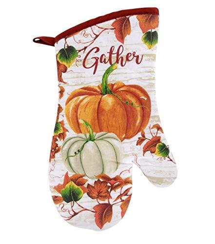 Thanksgiving Harvest Pumpkins Gathering Kitchen Oven Mitt Set