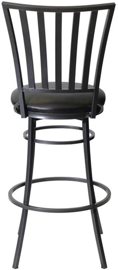 Steve Silver Stellan Commercial Grade Black Metal Swivel Barstool