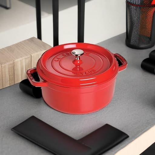 Cherry Red Enameled Cast Iron 5.5-qt Round Dutch Oven