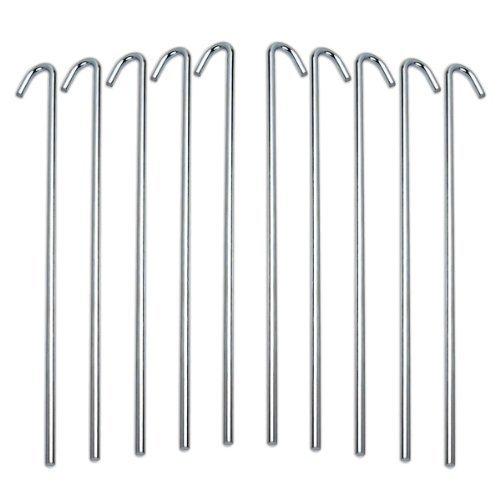 Tent Stakes Heavy Duty Metal, Galvanized Rust-Free Yard Stakes, Garden Edging Fence Hook | Tent Stakes Metal for Outdoor Camping, Tent Pegs