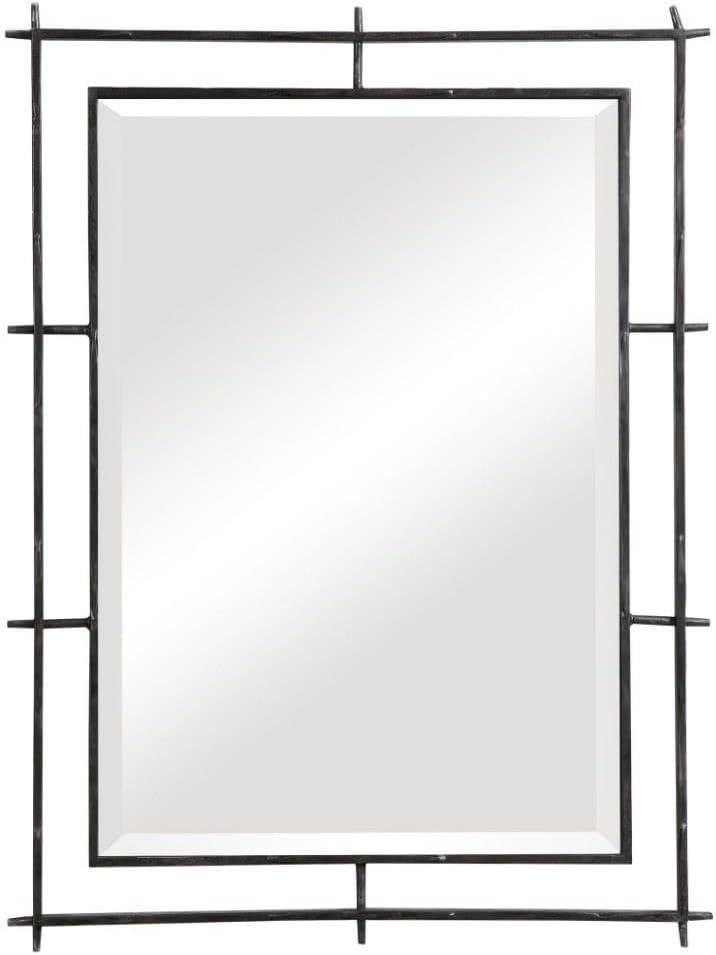 Ironworks 40" Black Industrial Rectangular Mirror