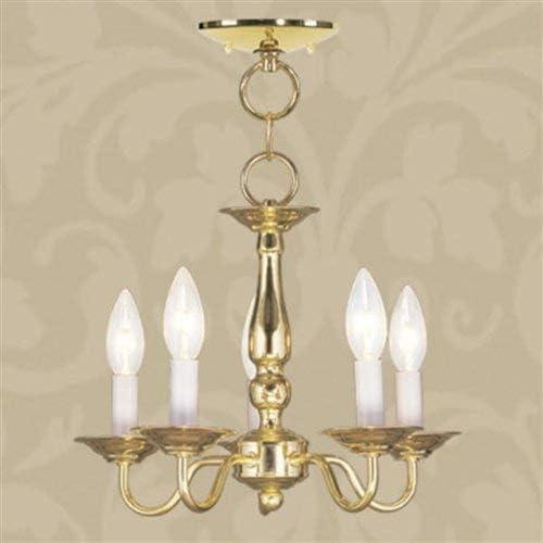 Livex Lighting 5011 Williamsburg Convertible 5 Light Chandelier / Semi Flush Ceiling Mount