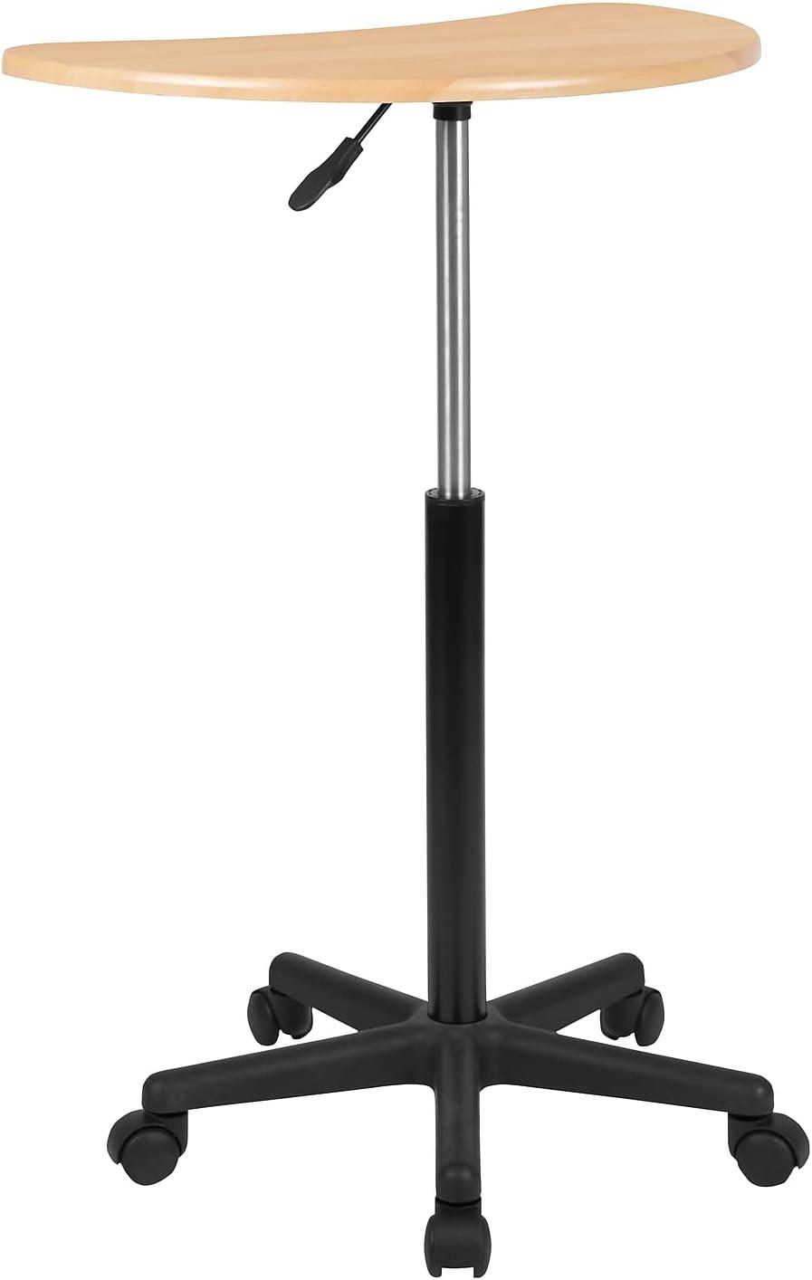 Flash Furniture Maple Sit to Stand Mobile Laptop Computer Desk