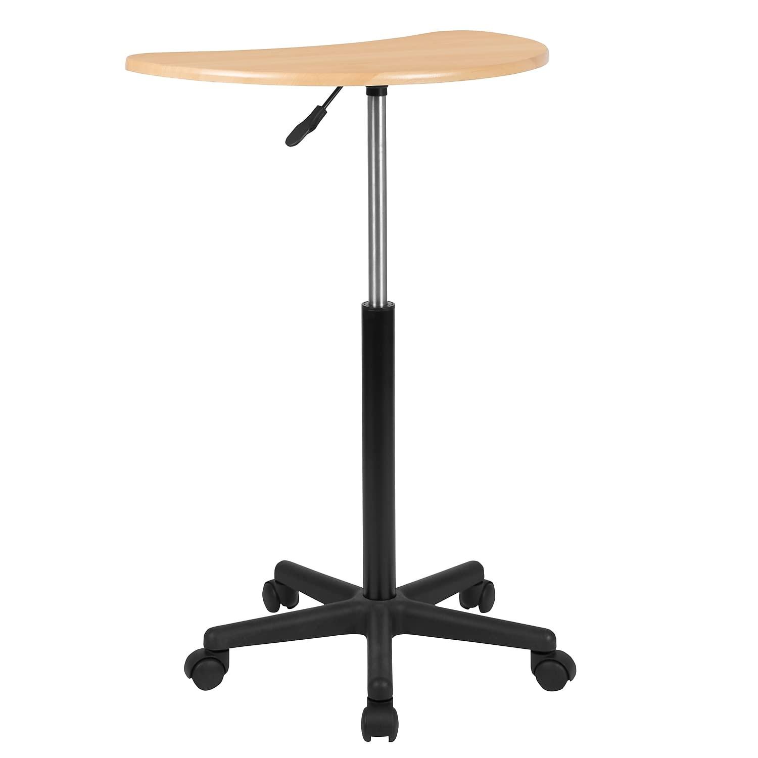 Flash Furniture Maple Sit to Stand Mobile Laptop Computer Desk