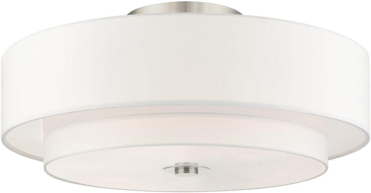 Livex Lighting - Meridian - 6 Light Semi-Flush Mount in Modern Style - 30 Inches