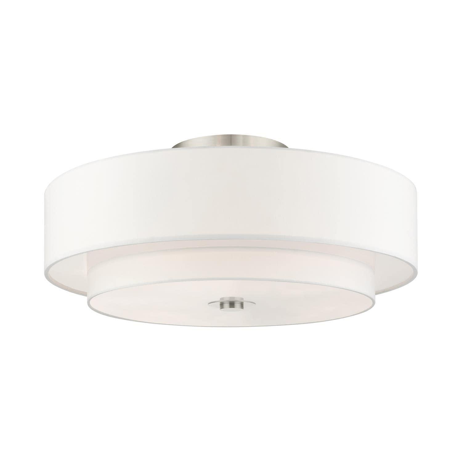 Livex Lighting Meridian 6 - Light Semi-Flush Mount in  Brushed Nickel