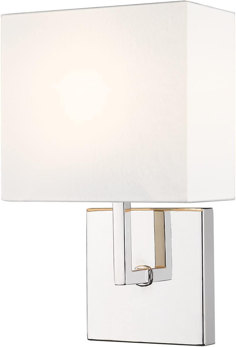 Polished Nickel 11.25" Dimmable Wall Sconce with White Shade