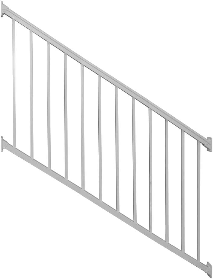 Weatherables Stanford 6-ft x 36-in Textured White Aluminum Deck Stair Rail Kit