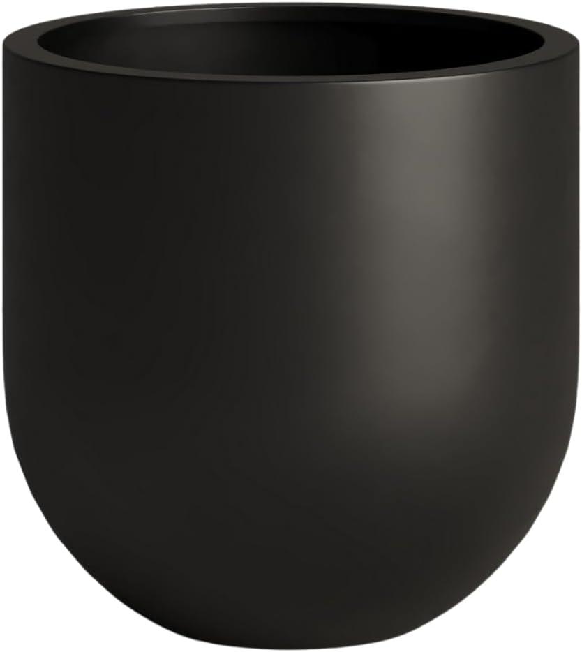 DTY Signature Mount Antero 1-Piece Fiberstone Bullet Planter, Black, 12" H x 12" Dia - Small