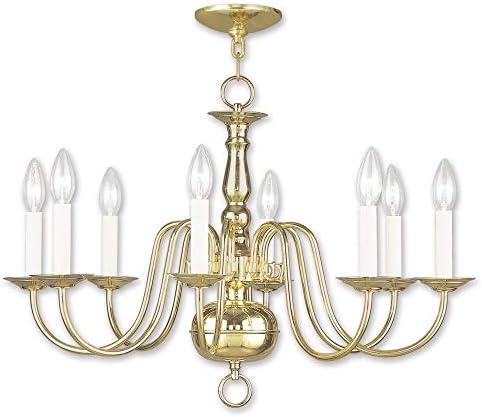 Livex Lighting Williamsburgh 8 - Light Chandelier in  Polished Brass