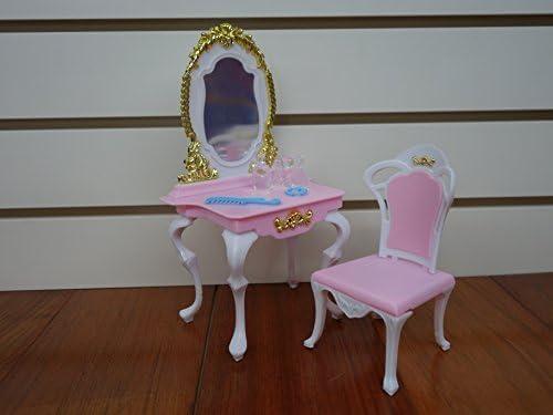 My Fancy Life Barbie Size Dollhouse Furniture Bed Room & Beauty Play Set