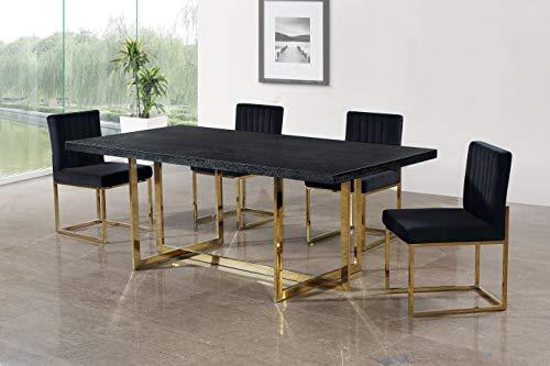 Meridian Furniture Contemporary Giselle Velvet Dining Chair in Black (Set of 2)