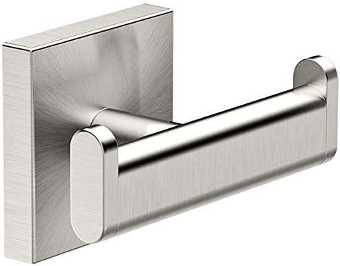 Satin Nickel Double Robe Hook with Brushed Finish