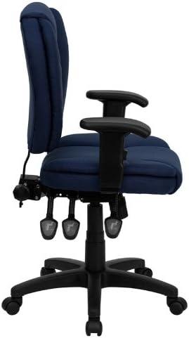 Flash Furniture Mid-Back Multifunction Swivel Ergonomic Task Office Chair with Pillow Top Cushioning and Adjustable Arms