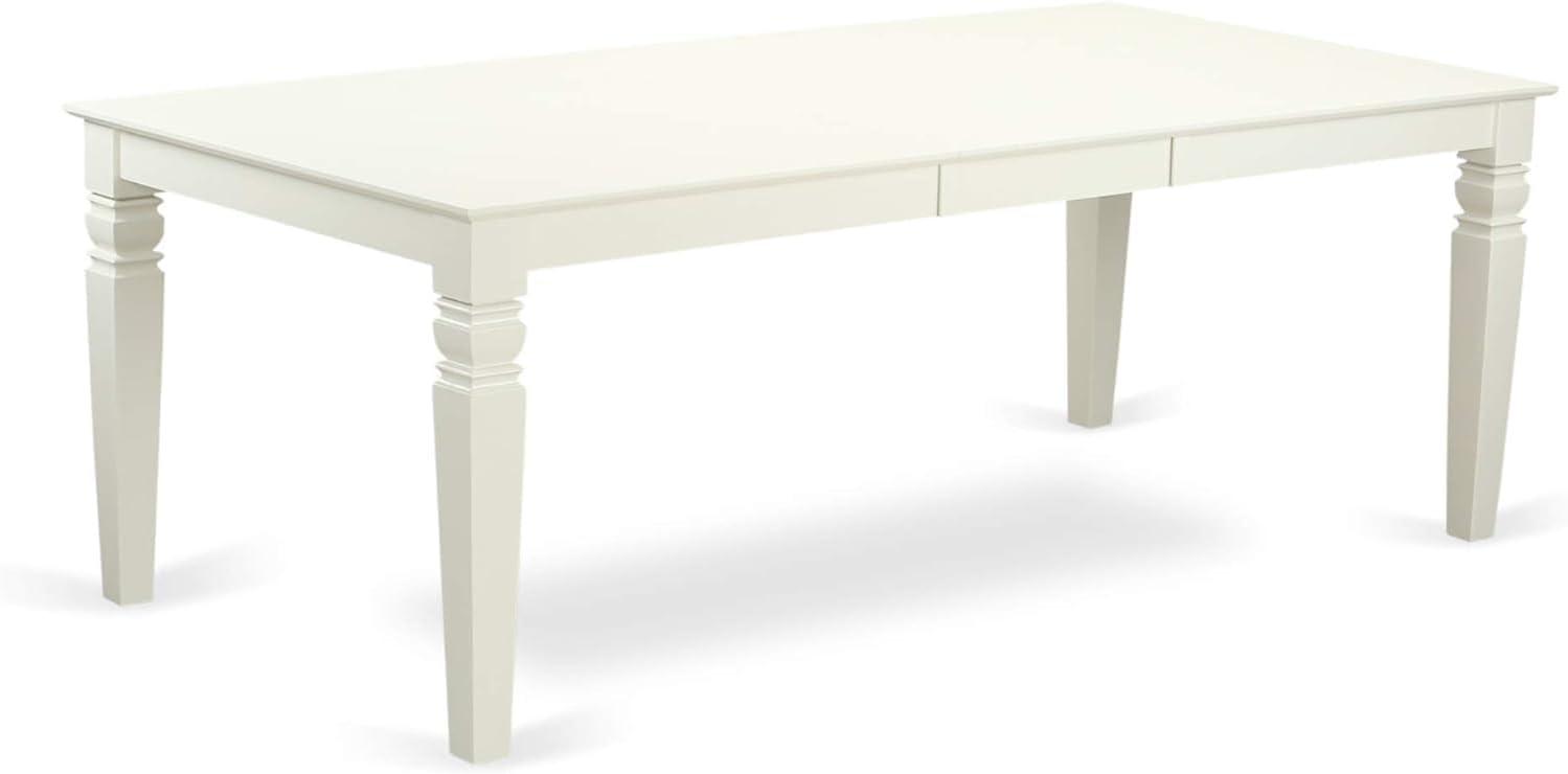 Linen White Extendable Hardwood Dining Table