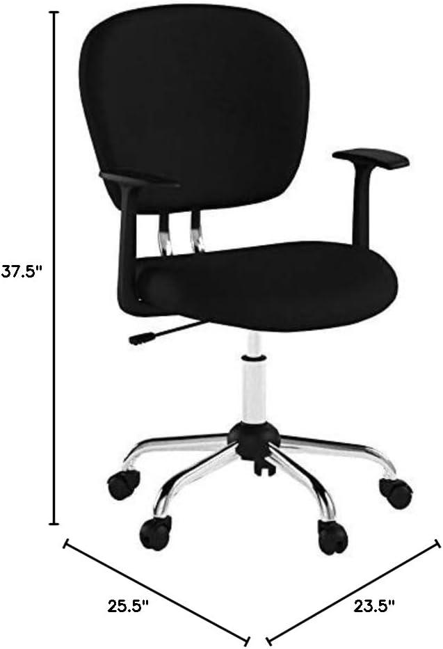 Modern Mid-Back Gray Mesh Swivel Task Chair with Chrome Base