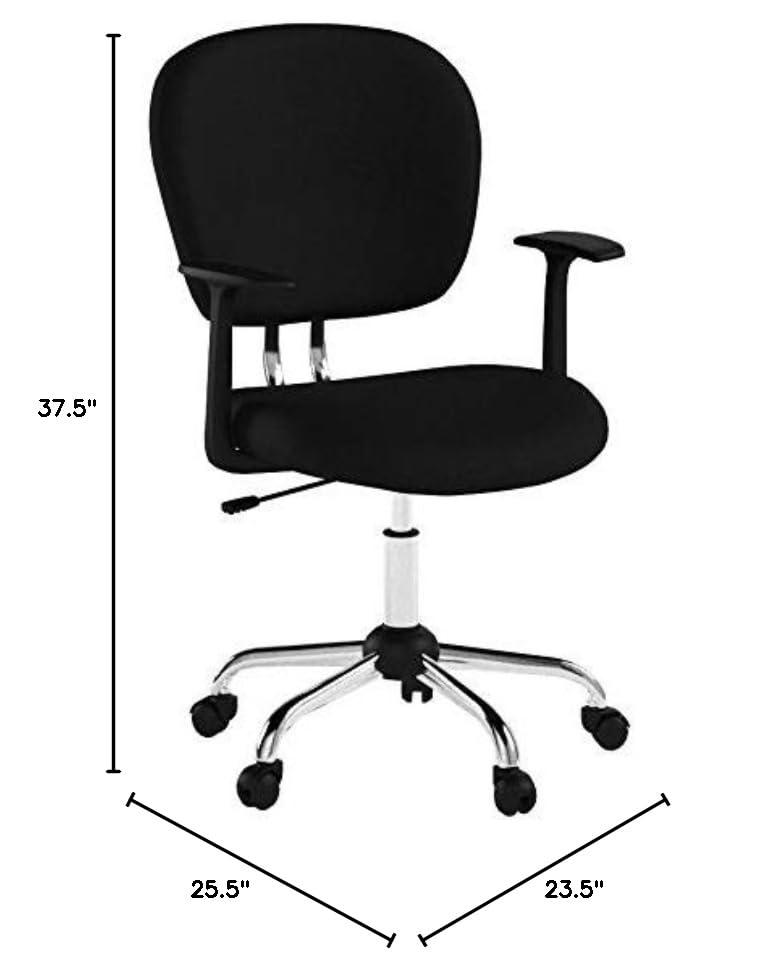 Flash Furniture Mid-Back Gray Mesh Padded Swivel Task Office Chair with Chrome Base and Arms