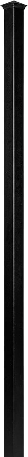 Nuvo Iron 96" Black Steel Fence Post with Cap