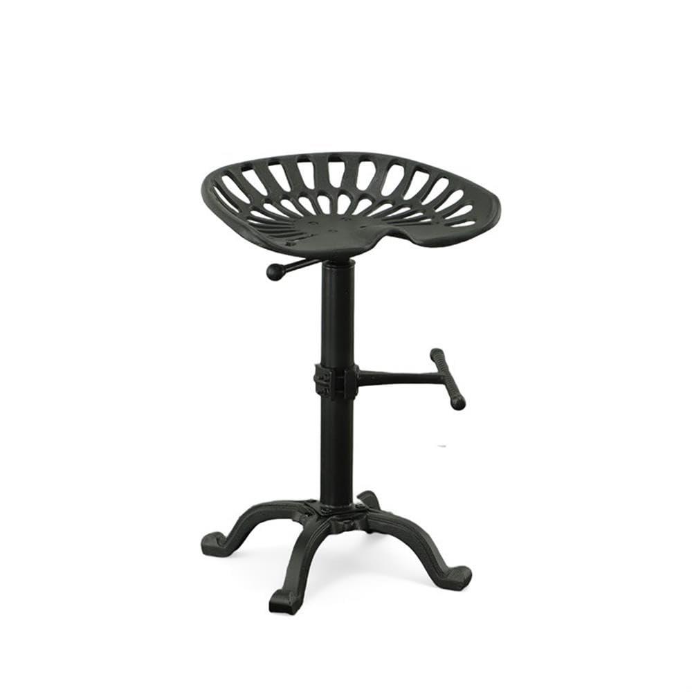 Carolina Living Adjustable Tractor Seat Counter Height Barstool Black: Vintage Style, Iron Base, 22-33" Height