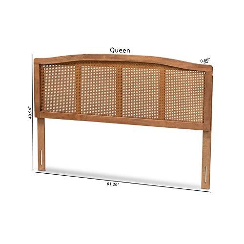 Bayou Breeze Amid a mid-century modern design, Auren's queen size headboard is crafted of wood, synthetic rattan, and ash walnut finished