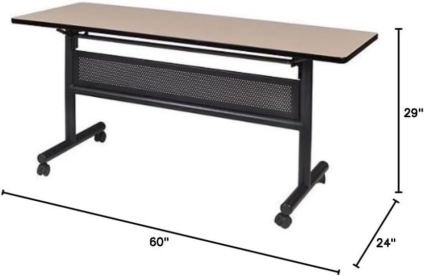 Regency 60" Grey Flip Top Mobile Training Table with Black Steel Base