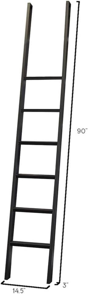 Toulouse Metal Ladder for Bookcase Black - Martin Furniture: No Assembly, 6 Rungs, 90" Height