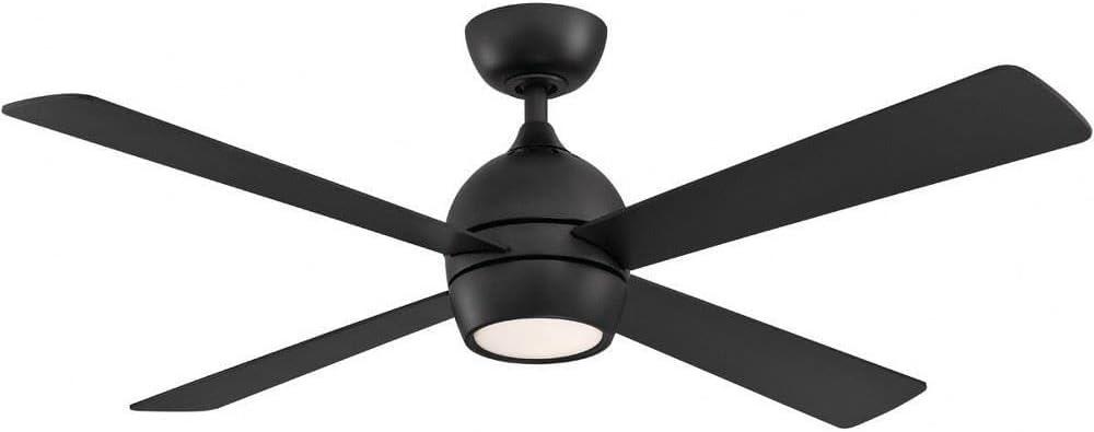 Indi Ceiling Fan + Light - Matte Black / 52"