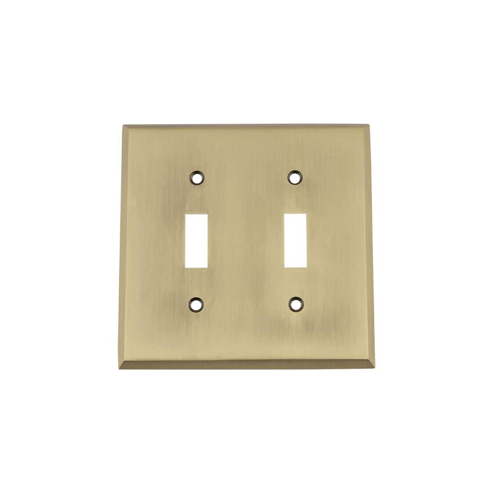 New York 2-Gang Toggle Light Switch Wall Plate