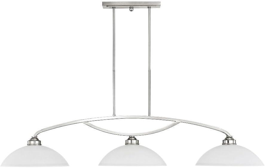 Somerset Sleek 50'' Brushed Nickel Linear Island Light with Satin Glass