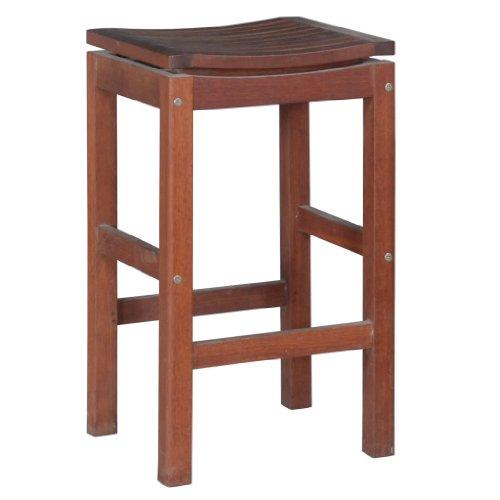 Classic Eucalyptus Brown Stain Bar Stool, Weather Resistant