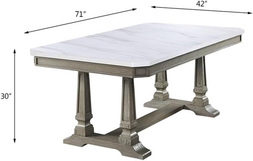 Holdean Faux Marble Top Dining Table