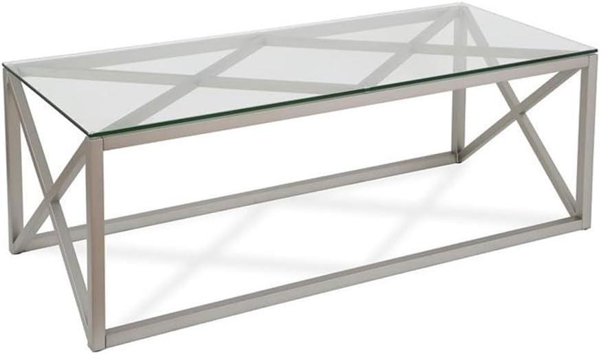 17' Metal Geometric Coffee Table in Gray - Henn&Hart