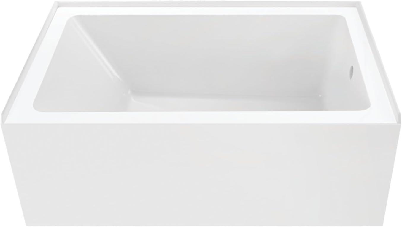 Kingston Brass Aqua Eden 54-Inch Acrylic Rectangular 3-Wall Alcove Tub