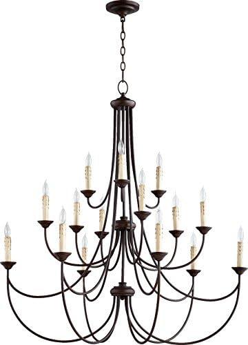 Quorum International 6250-15 Brooks 15 Light 3 Tier Candle Style Chandelier - Bronze