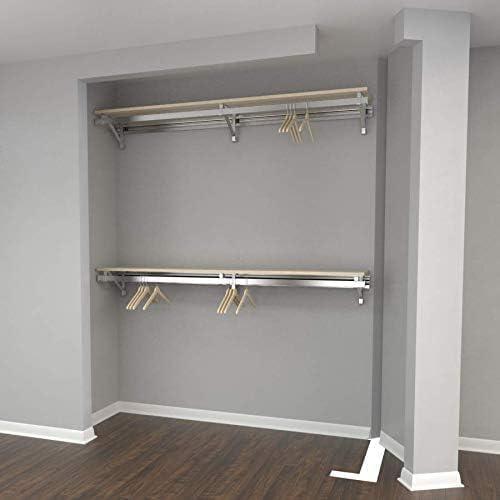 Maple Double Shelf Double Hang Closet System with Steel Brackets