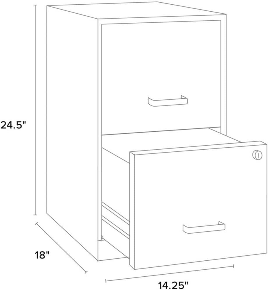 Scranton & Co 2 Drawer File Cabinet with File Organizer in Pink