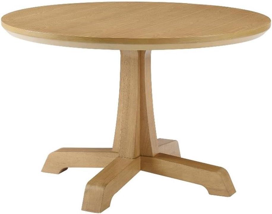 Pemberly Row 48" Wood Round Dining Table with Pedestal Base - Rustic Oak