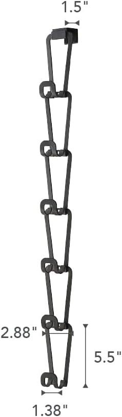 Black Steel Chain Link Bag Holder for Closet and Door