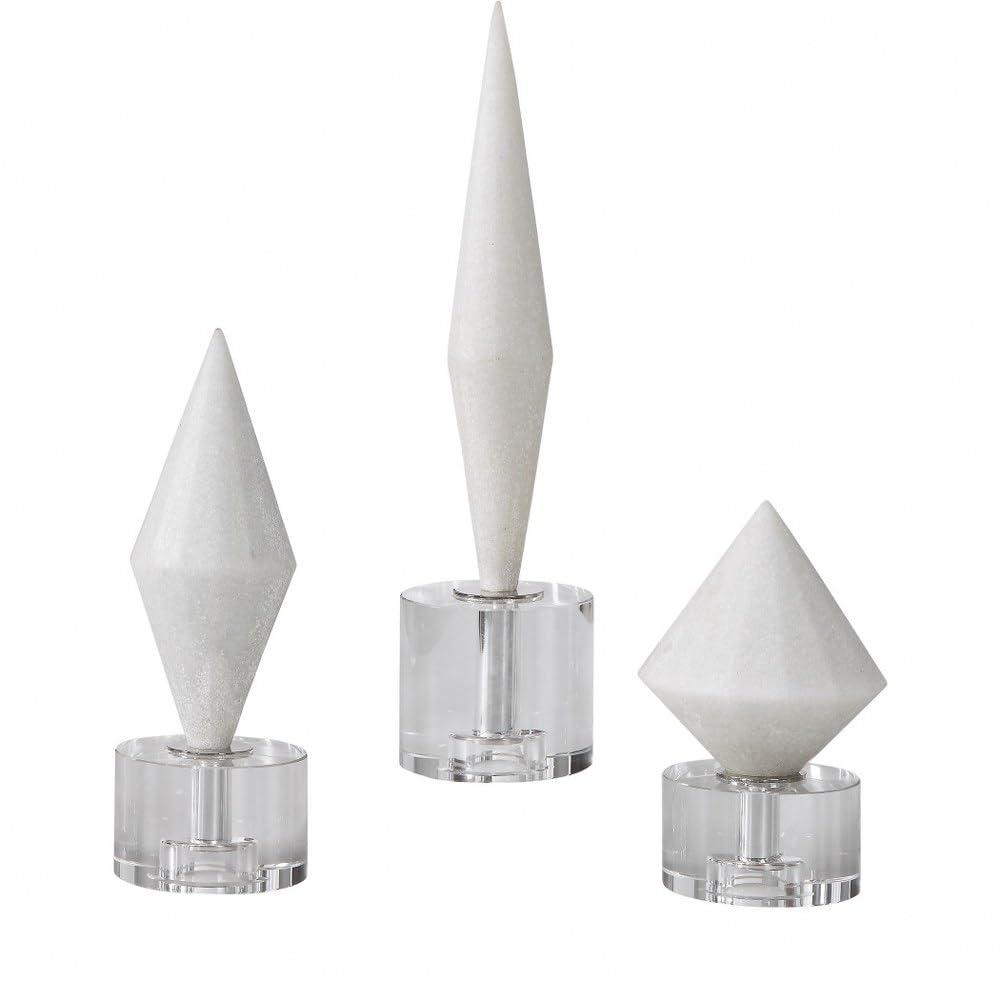 Uttermost Alize 14" High Diamond Crystal Sculptures Set of 3