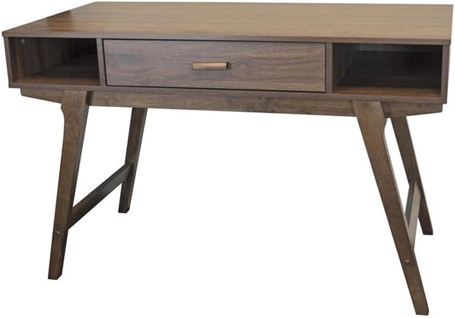 OS Home and Office Furniture 47.25" 1-Drawer Wood Desk in Danish Walnut